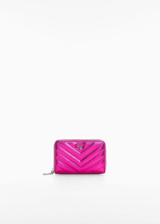 Billetera Metalizada Acolchada Fucsia