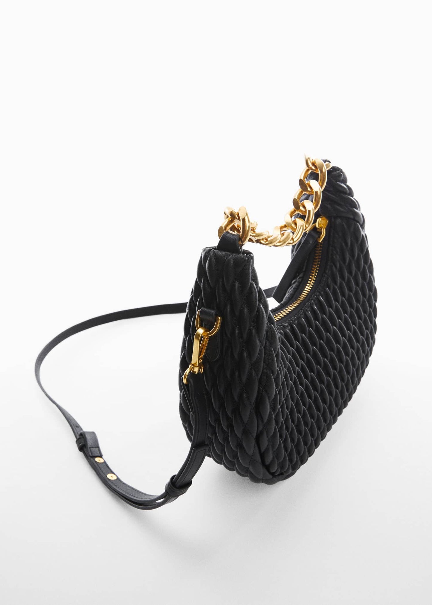 Bolso Textura Cadena Negro
