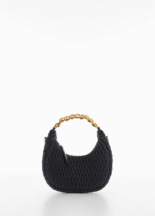 Bolso Textura Cadena Negro