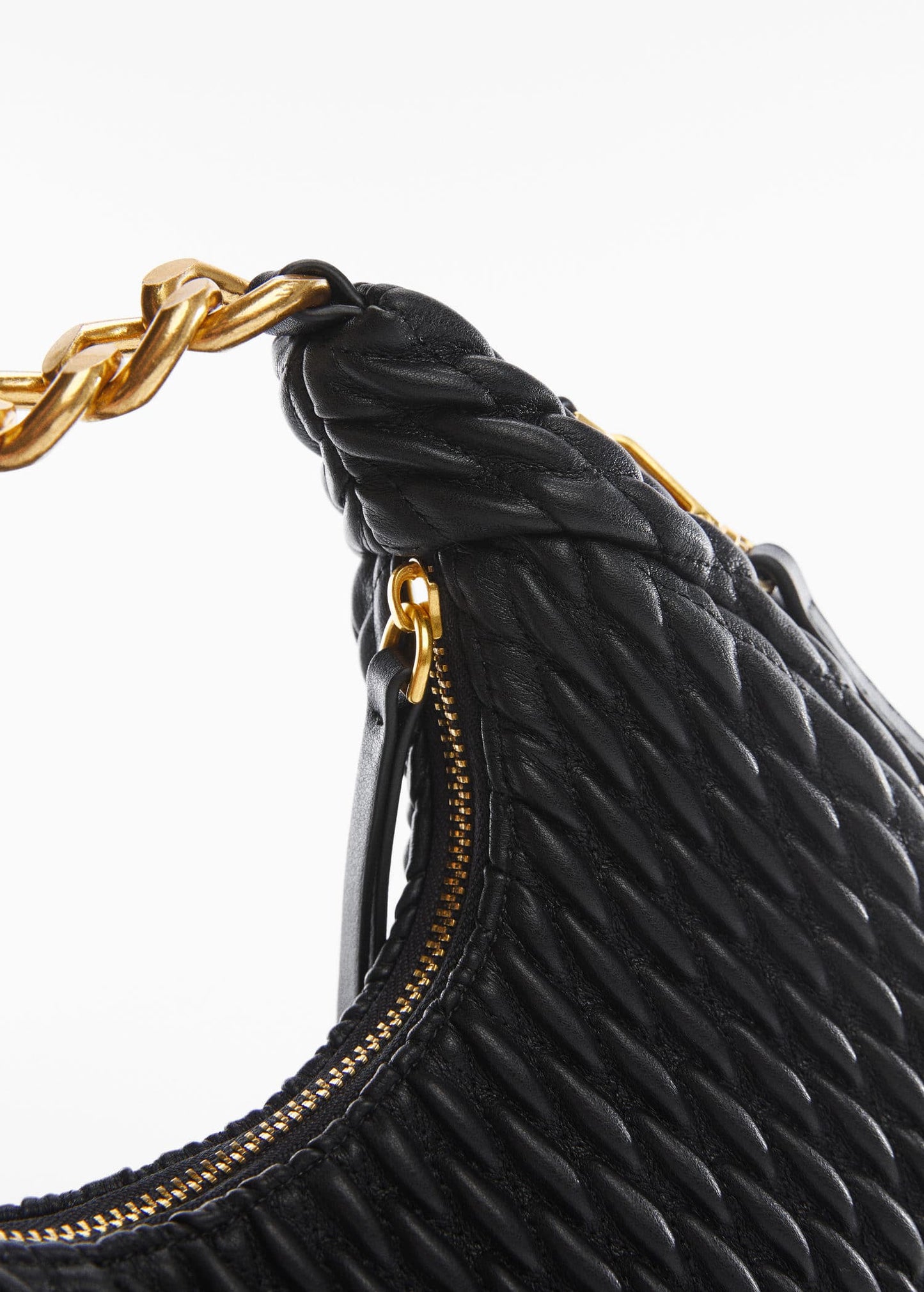 Bolso Textura Cadena Negro