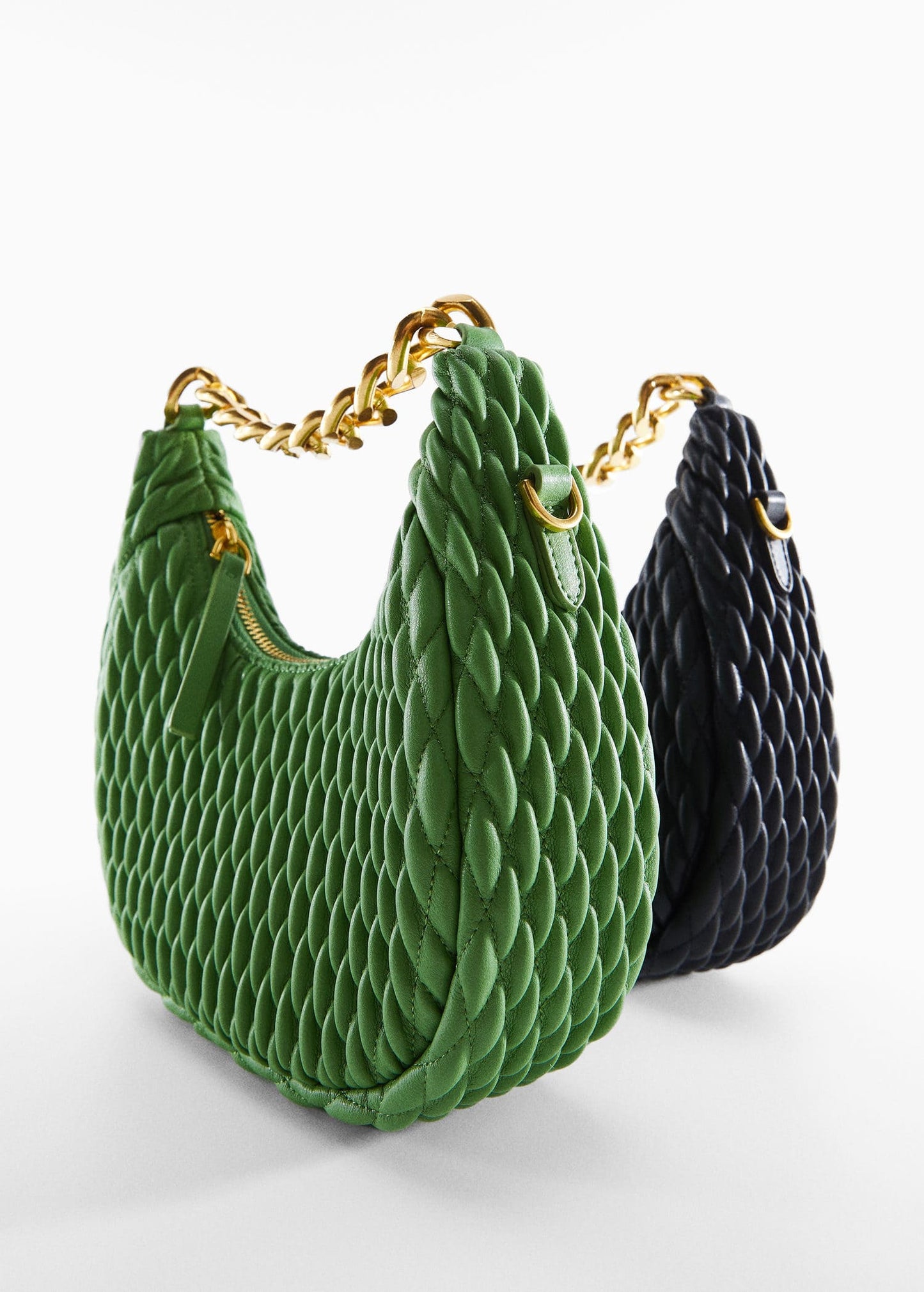 Bolso Textura Cadena Negro