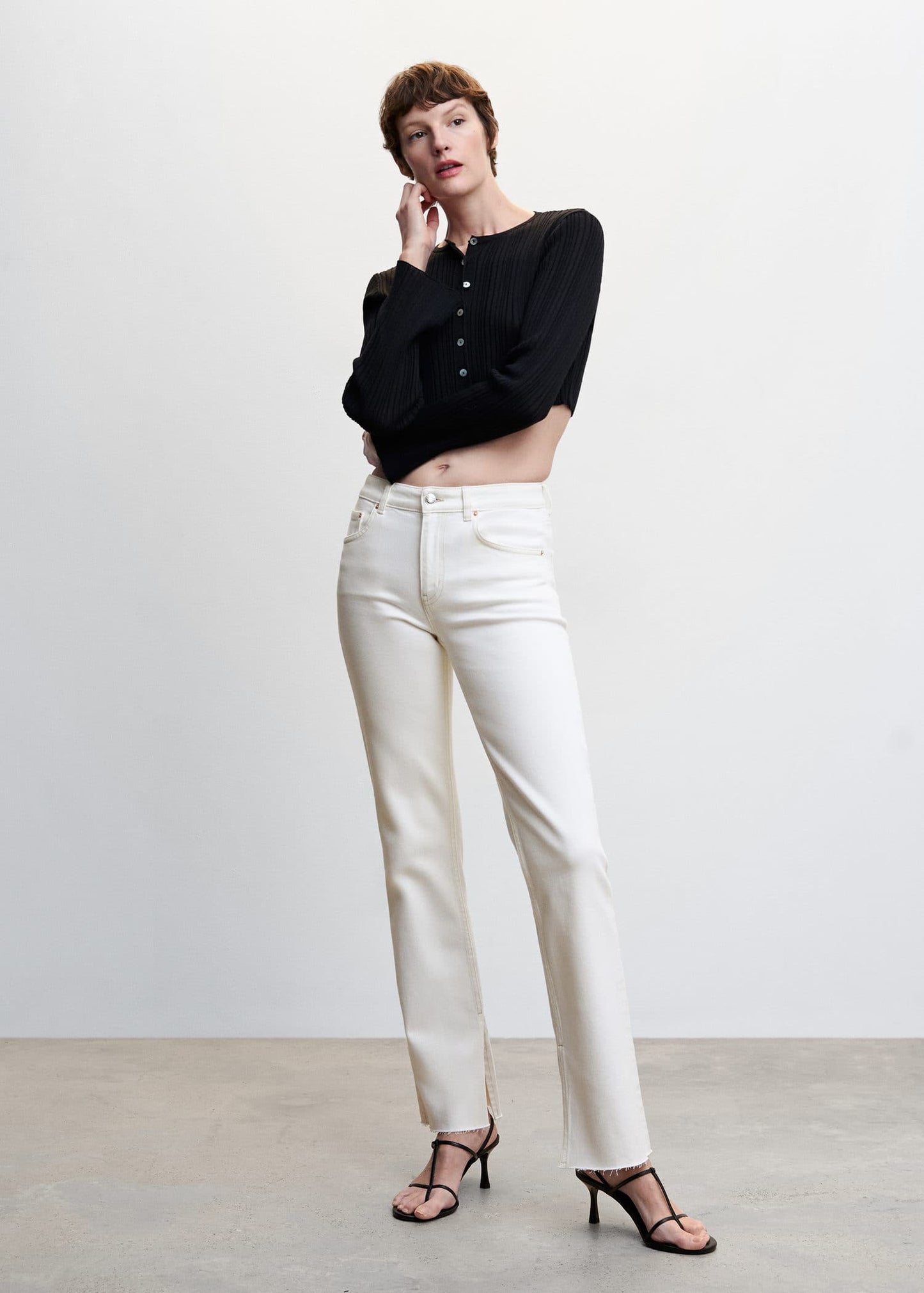 Pantalón Denim Abertura Blanco
