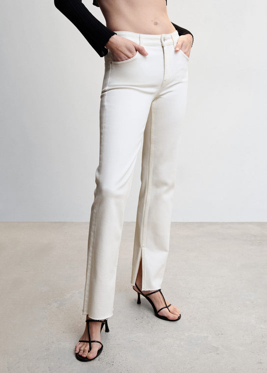 Pantalón Denim Abertura Blanco