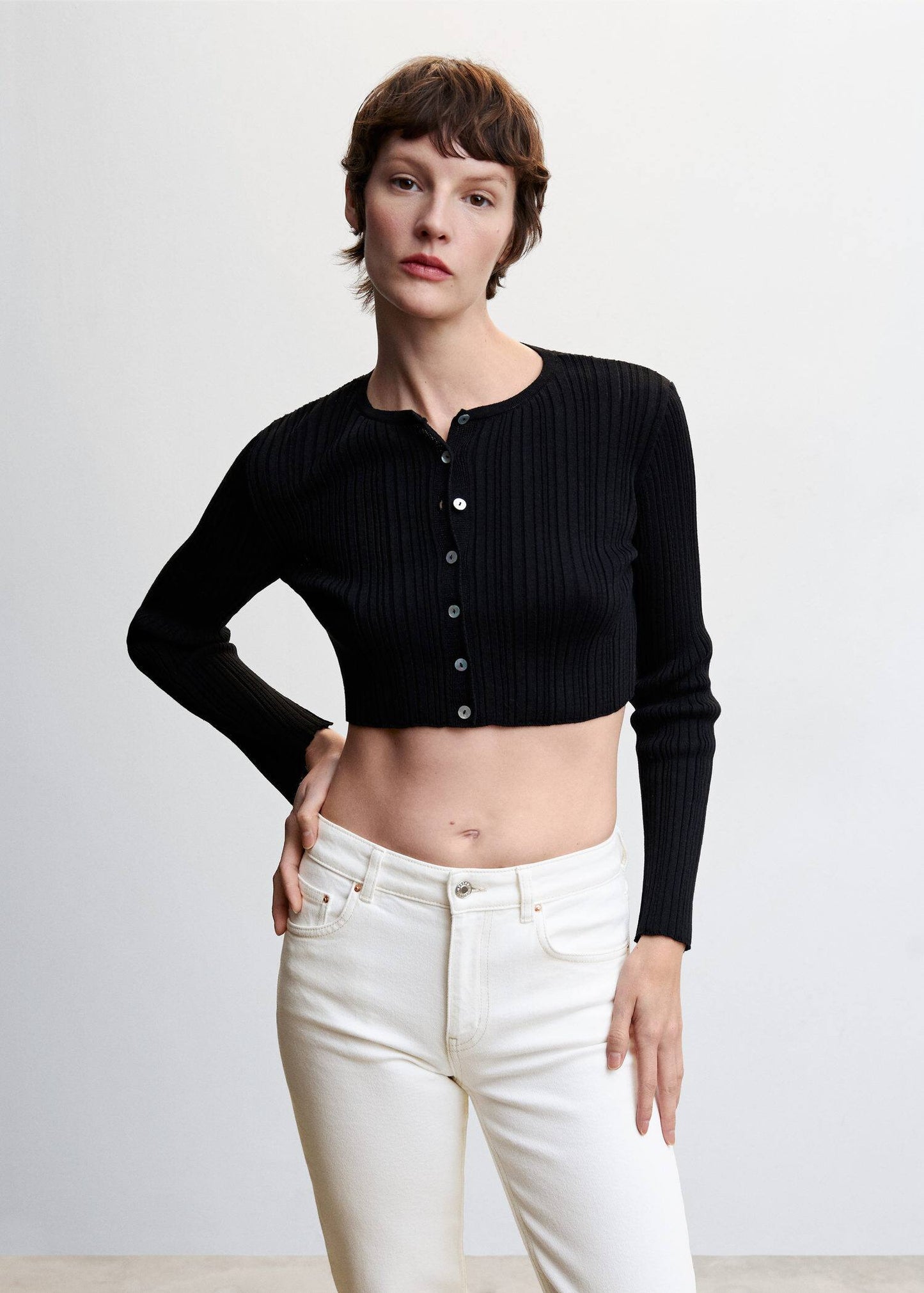 Pantalón Denim Abertura Blanco