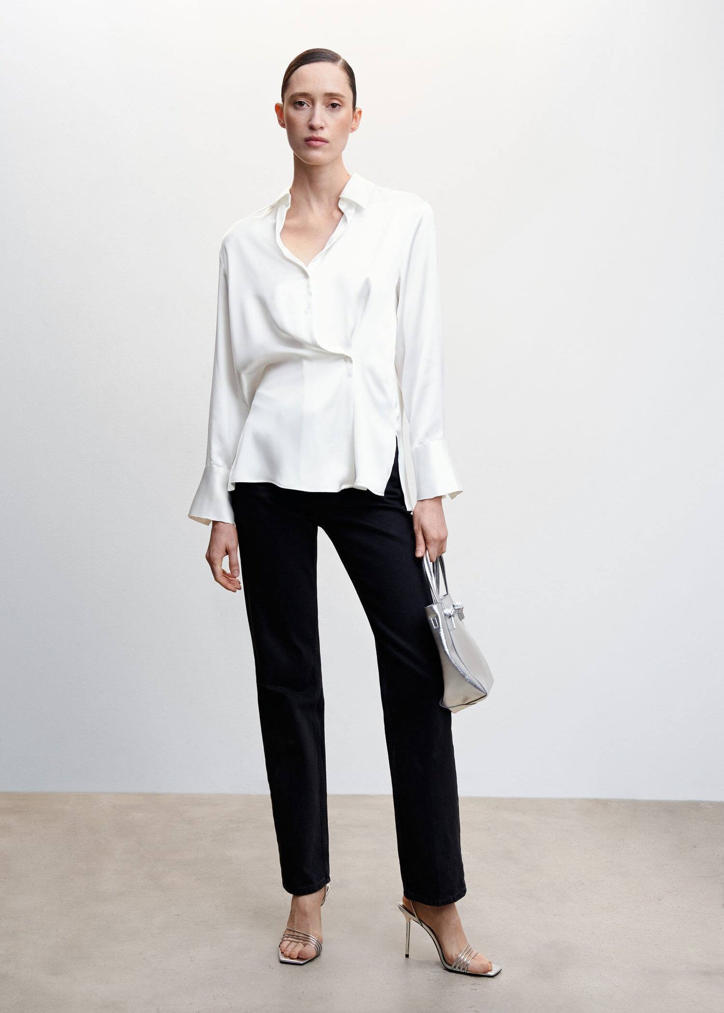 Blusa Detalle Drapeado Blanco