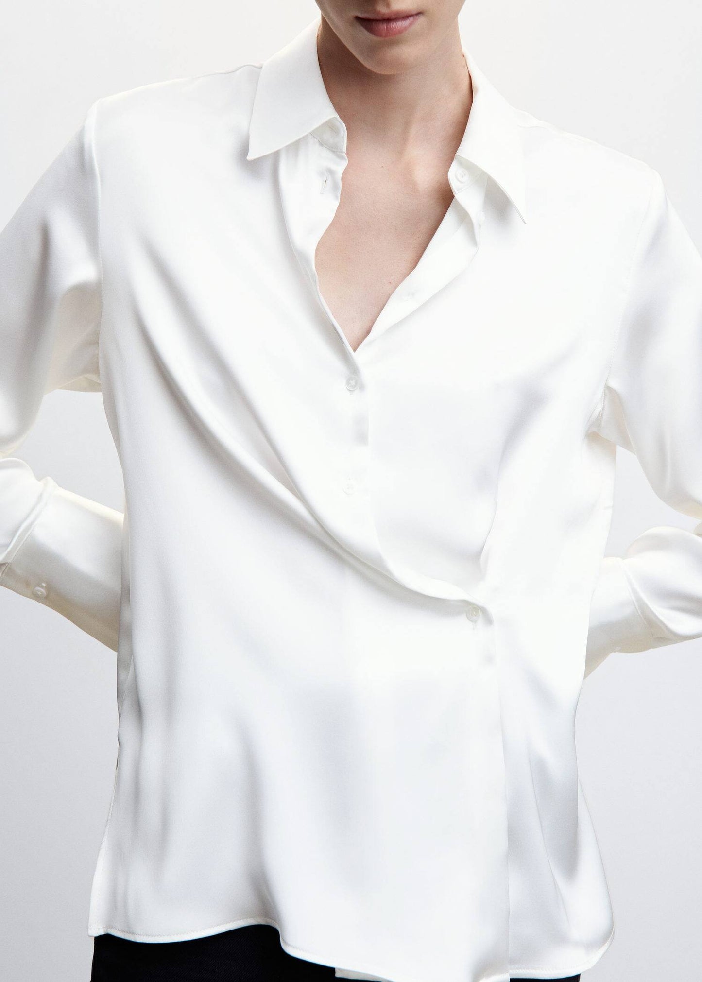 Blusa Detalle Drapeado Blanco