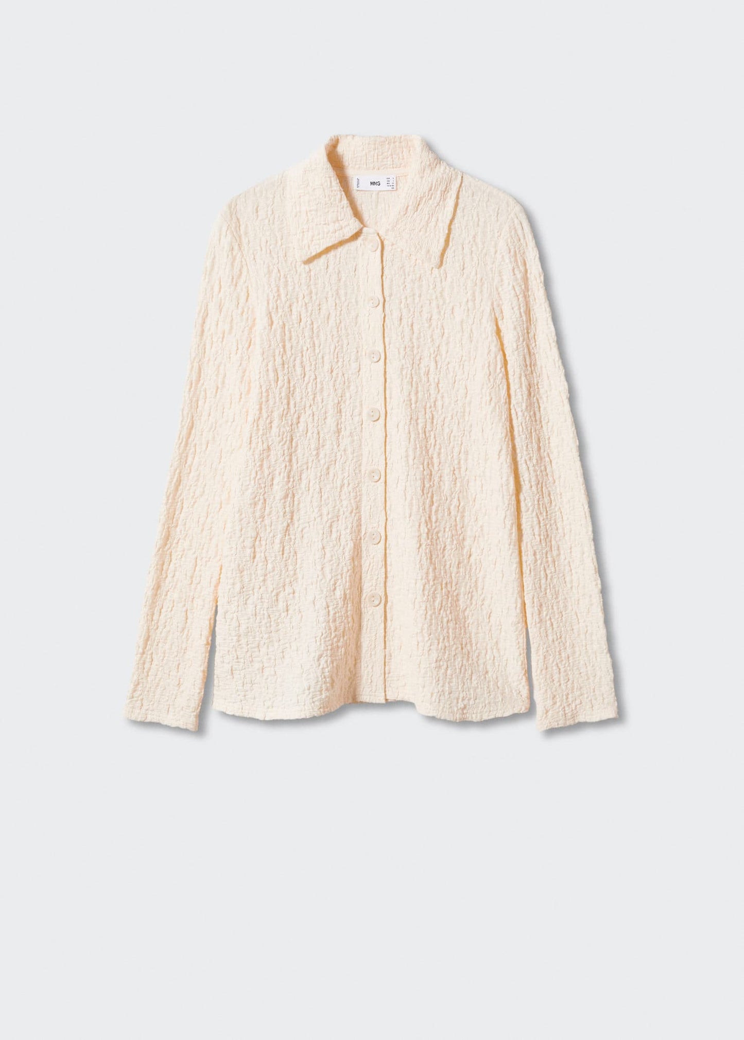 Blusa Textura Botones Beige