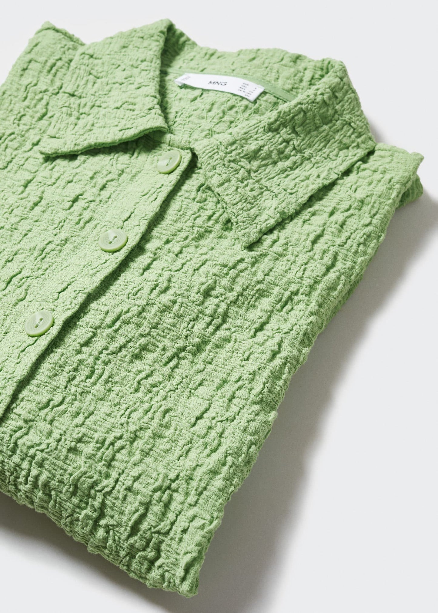 Blusa Textura Botones Verde