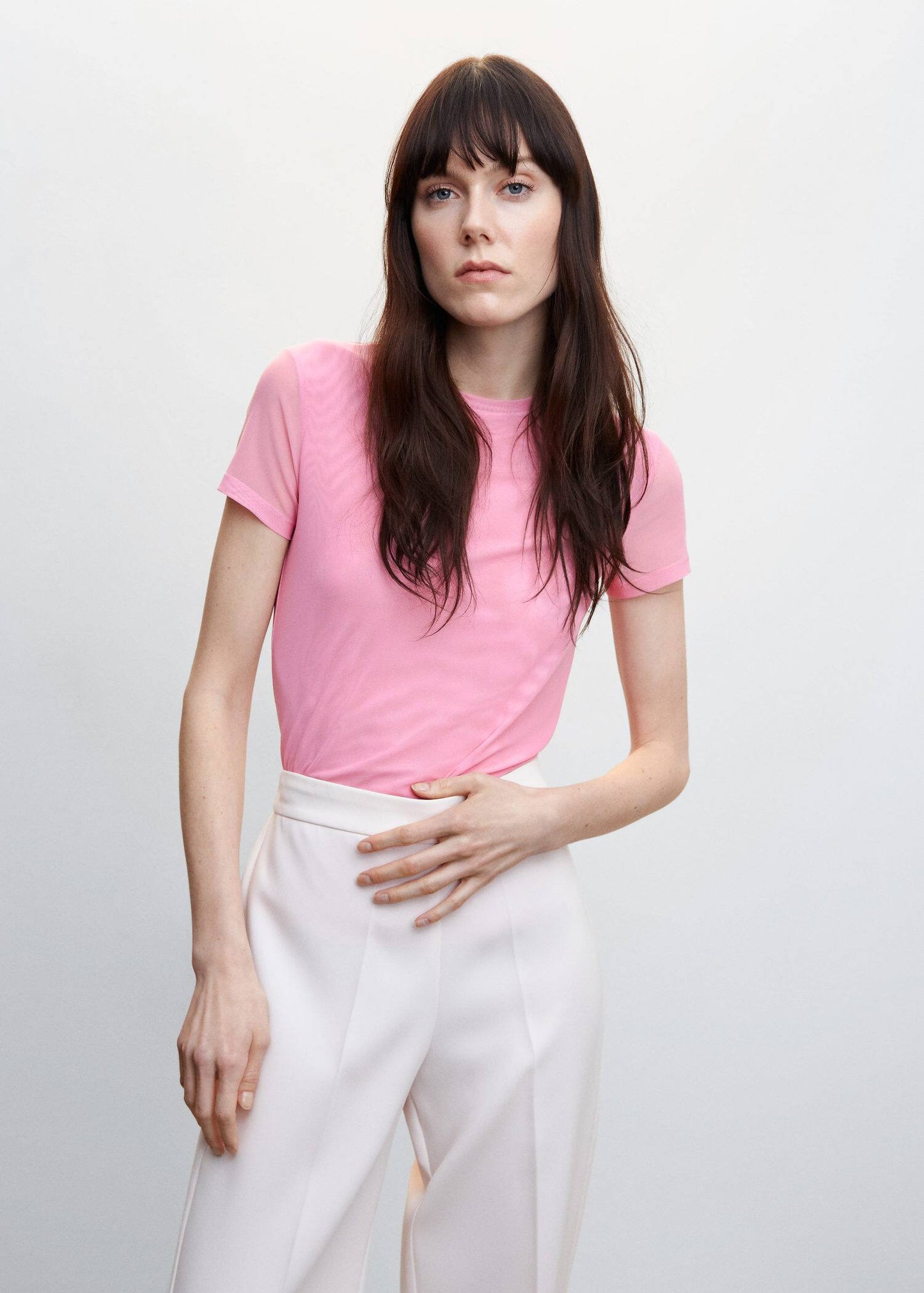 Camiseta Semitransparente Rosa