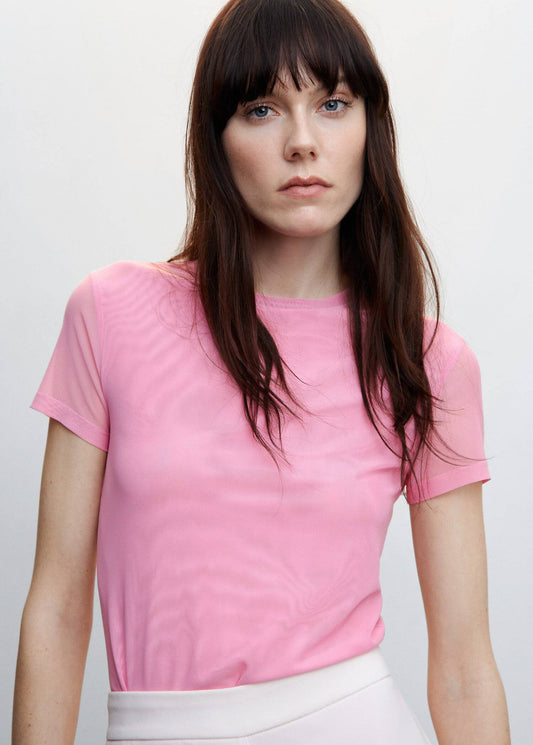 Camiseta Semitransparente Rosa