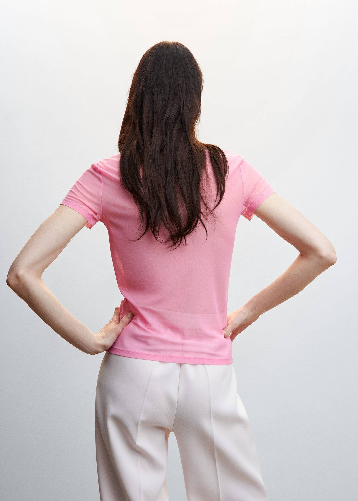 Camiseta Semitransparente Rosa