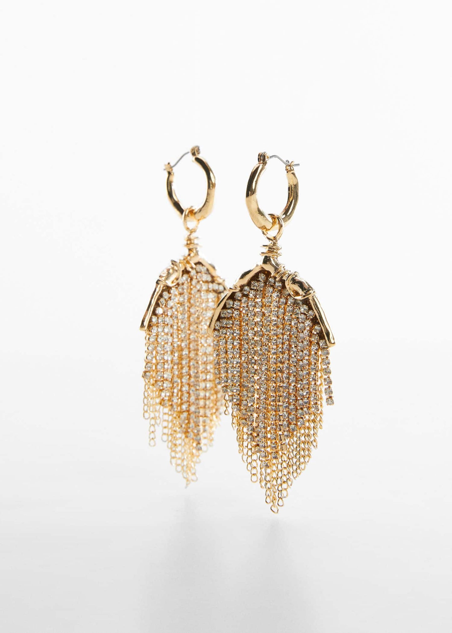 Pendientes Cascada Cristal Dorado