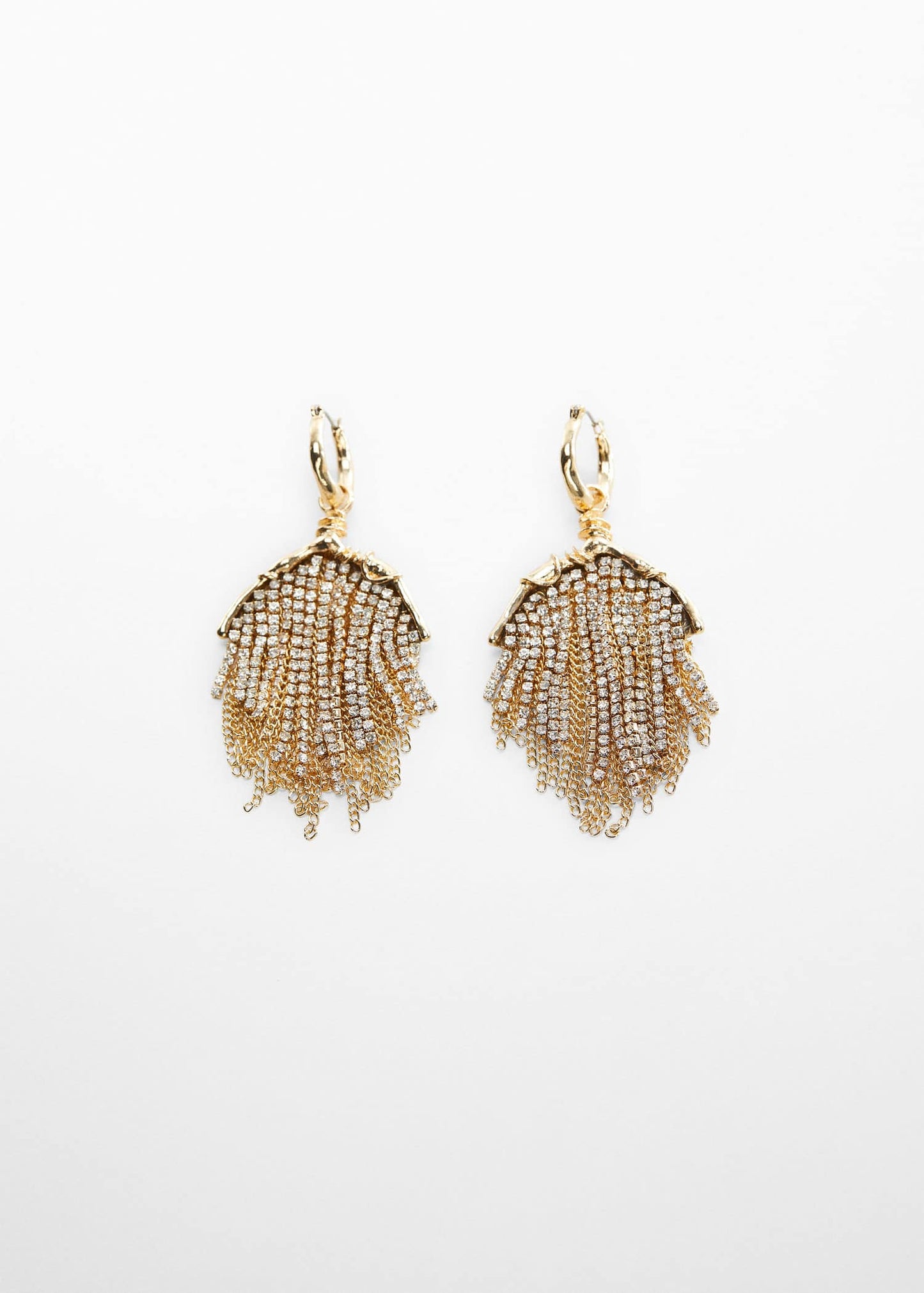 Pendientes Cascada Cristal Dorado