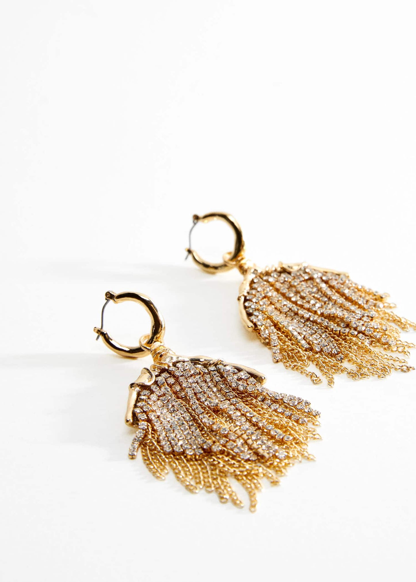 Pendientes Cascada Cristal Dorado