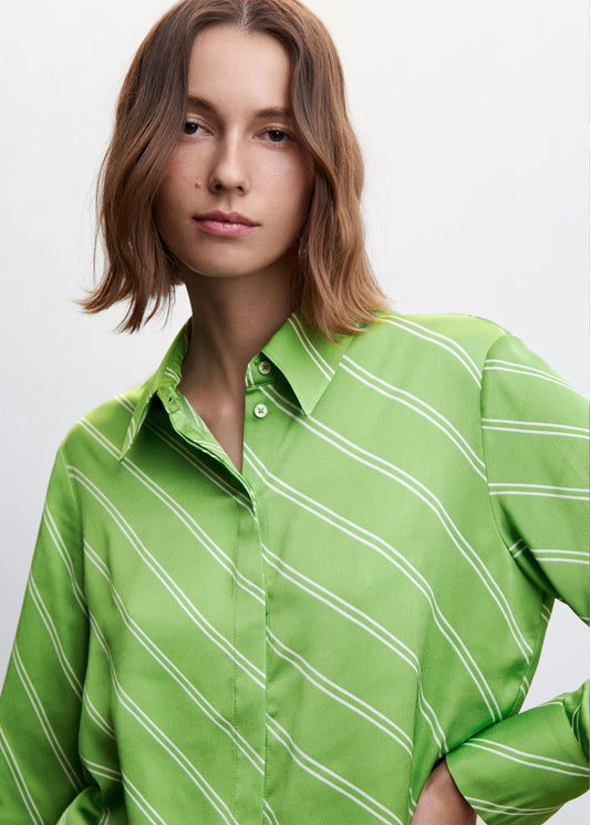 Blusa Fluida Satinada Verde