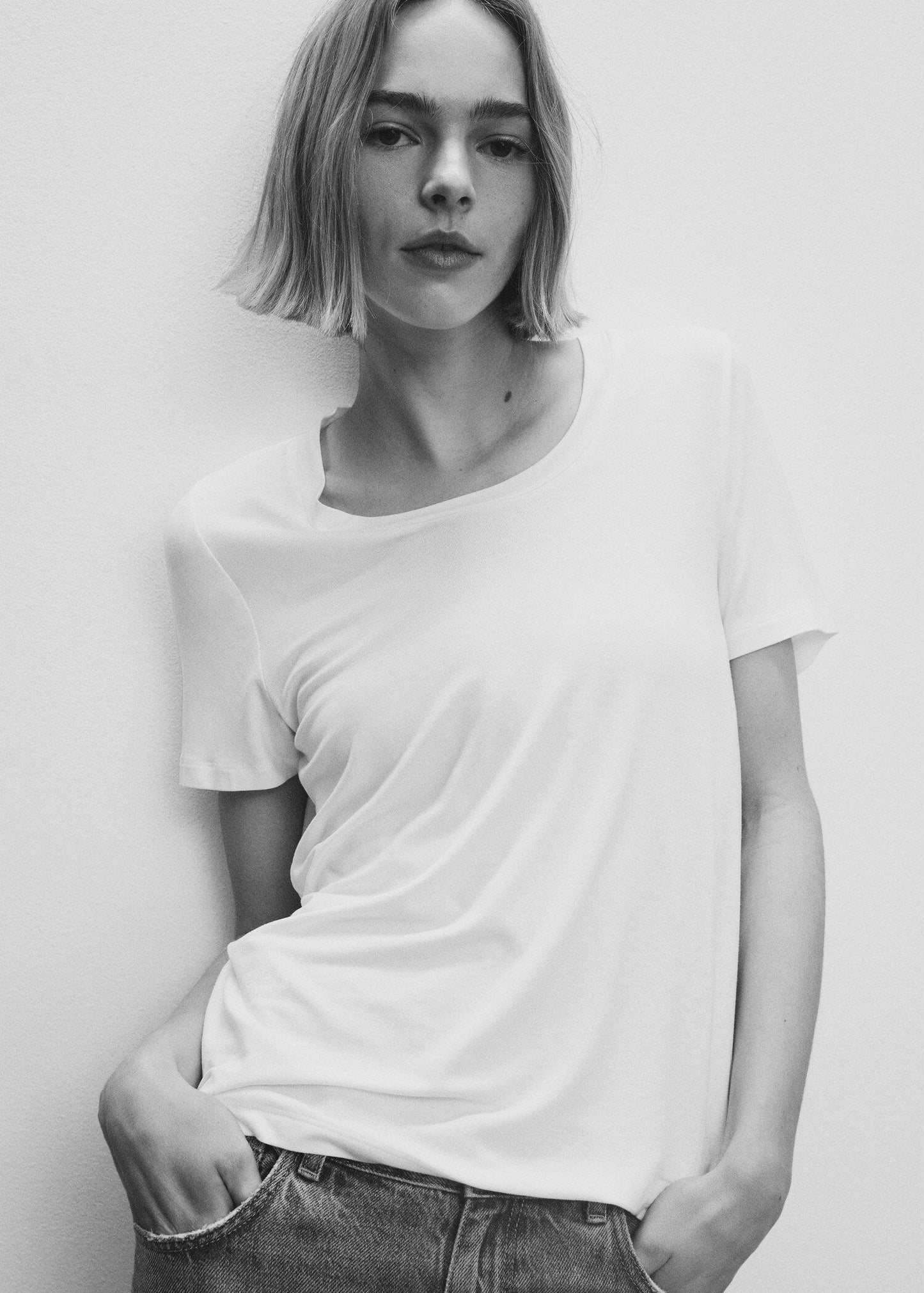 Camiseta Manga Corta Fluida Blanco
