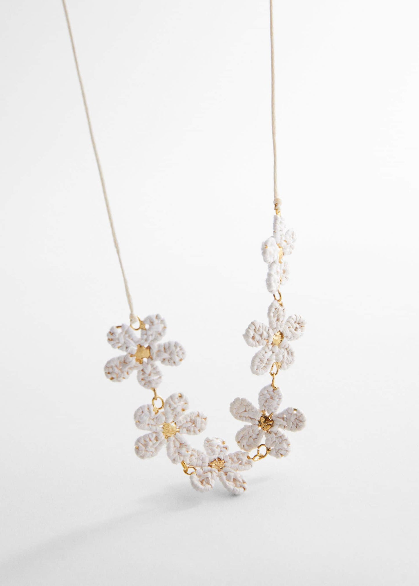Collar Crochet Flores Blanco