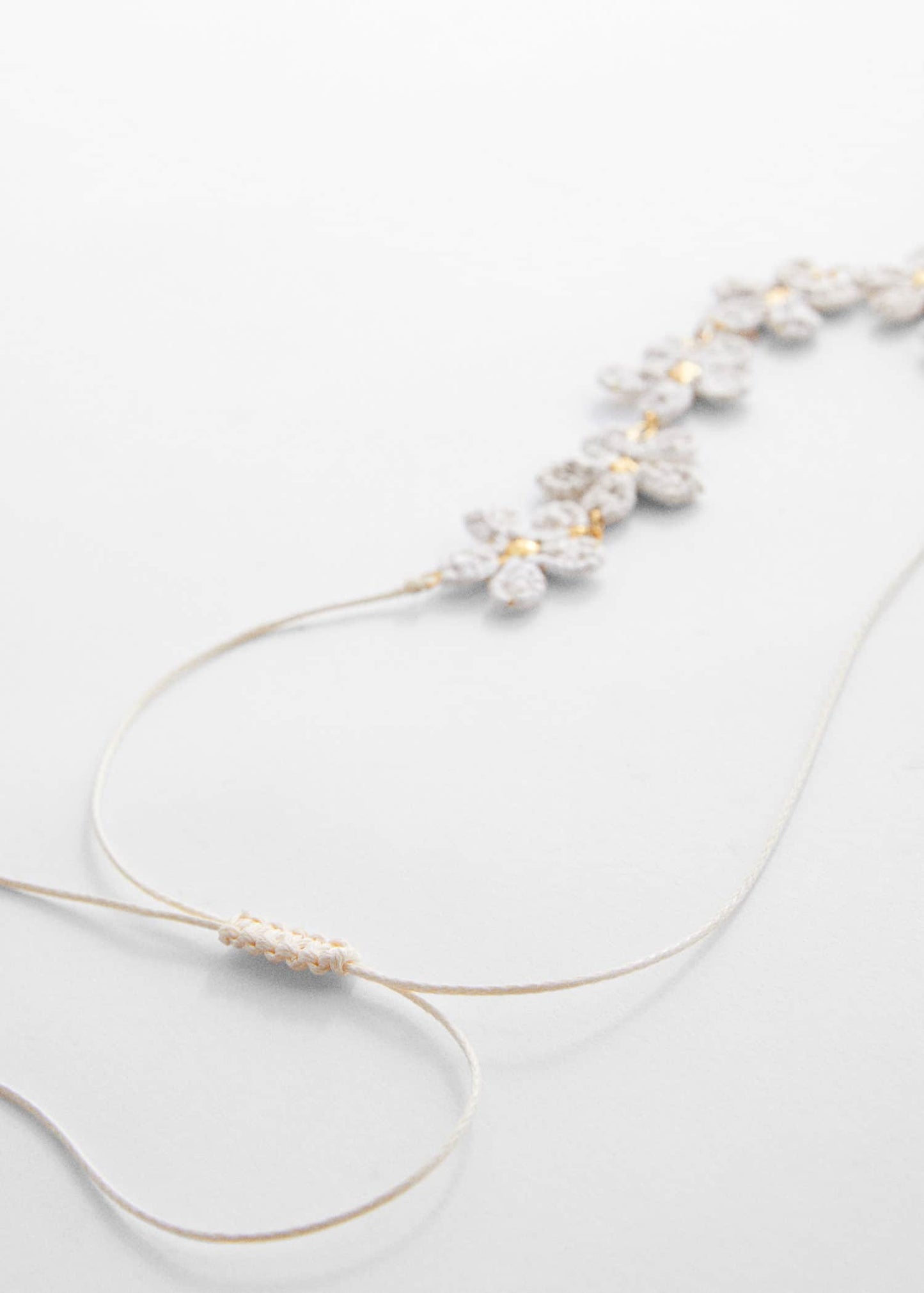 Collar Crochet Flores Blanco