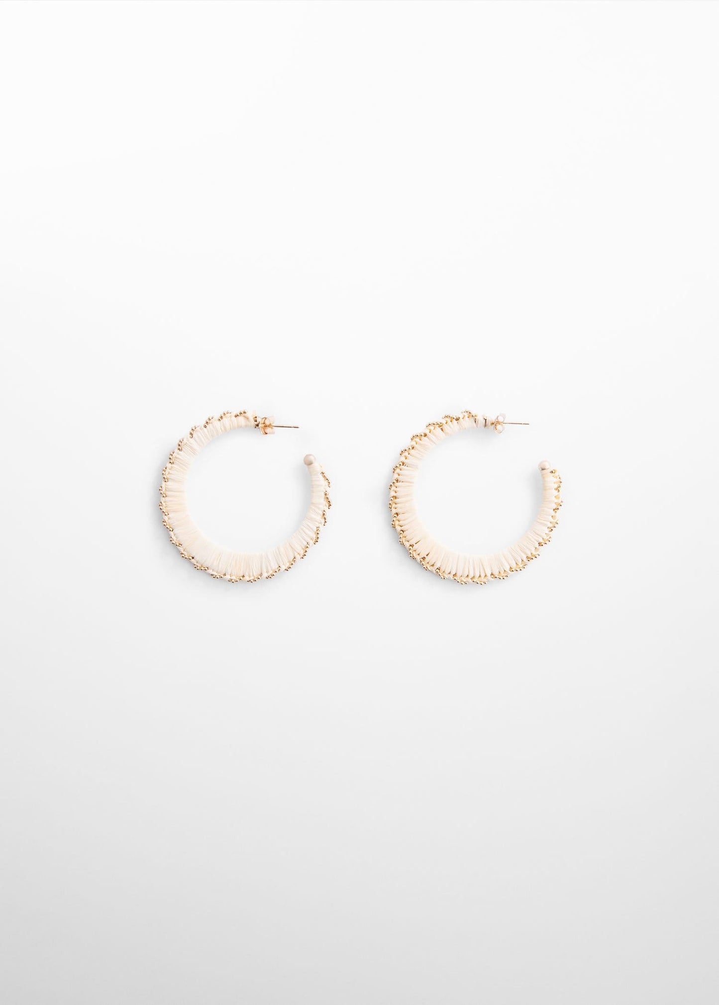 Pendientes Aro Rafia Blanco