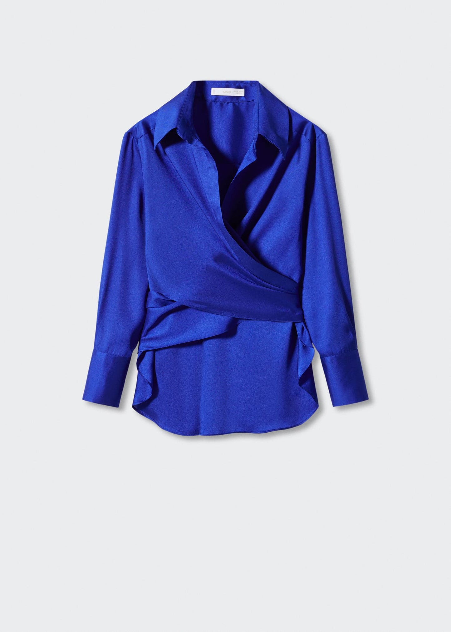 Blusa Cruzada Satinada Azul