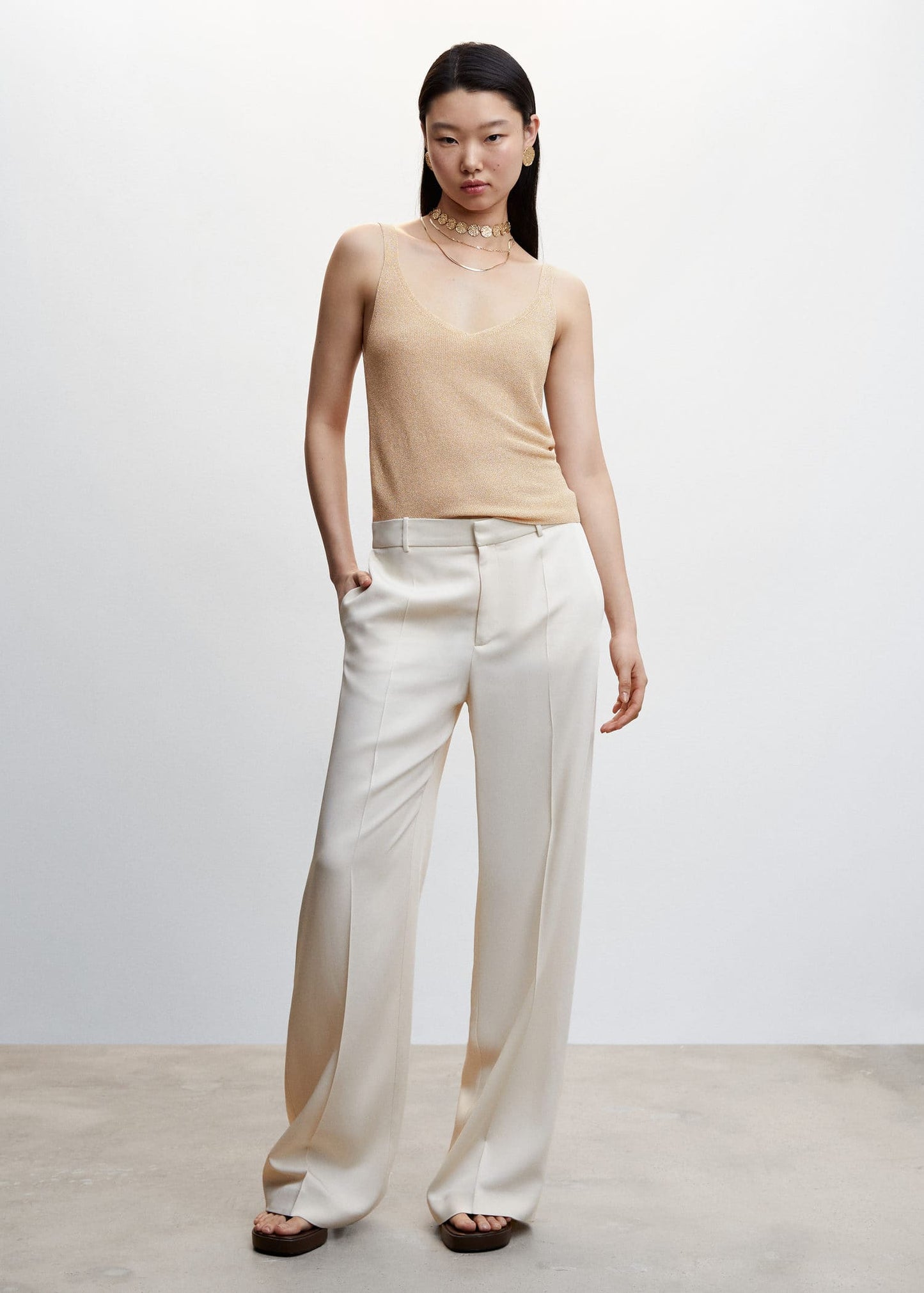 Top Punto Tirantes Beige
