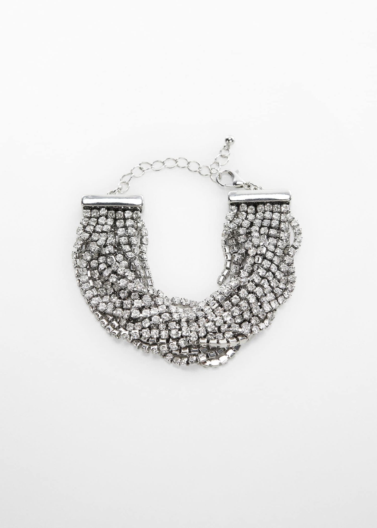 Pulsera Cristales Facetados Plateado