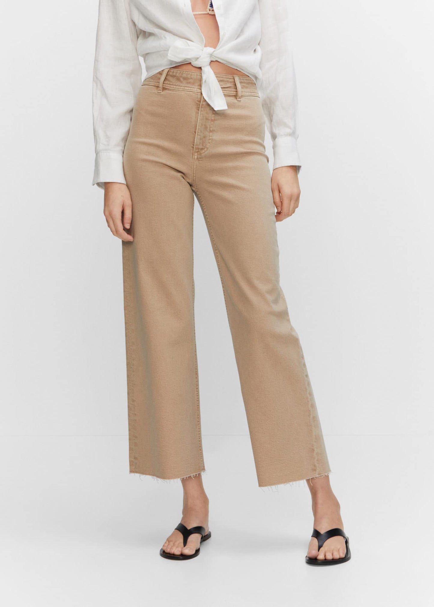 Jeans Tiro Alto Beige