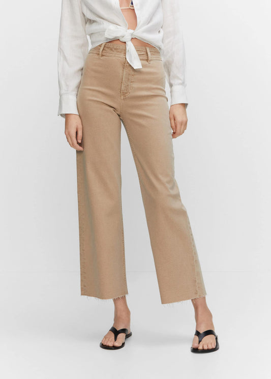 Jeans Tiro Alto Beige
