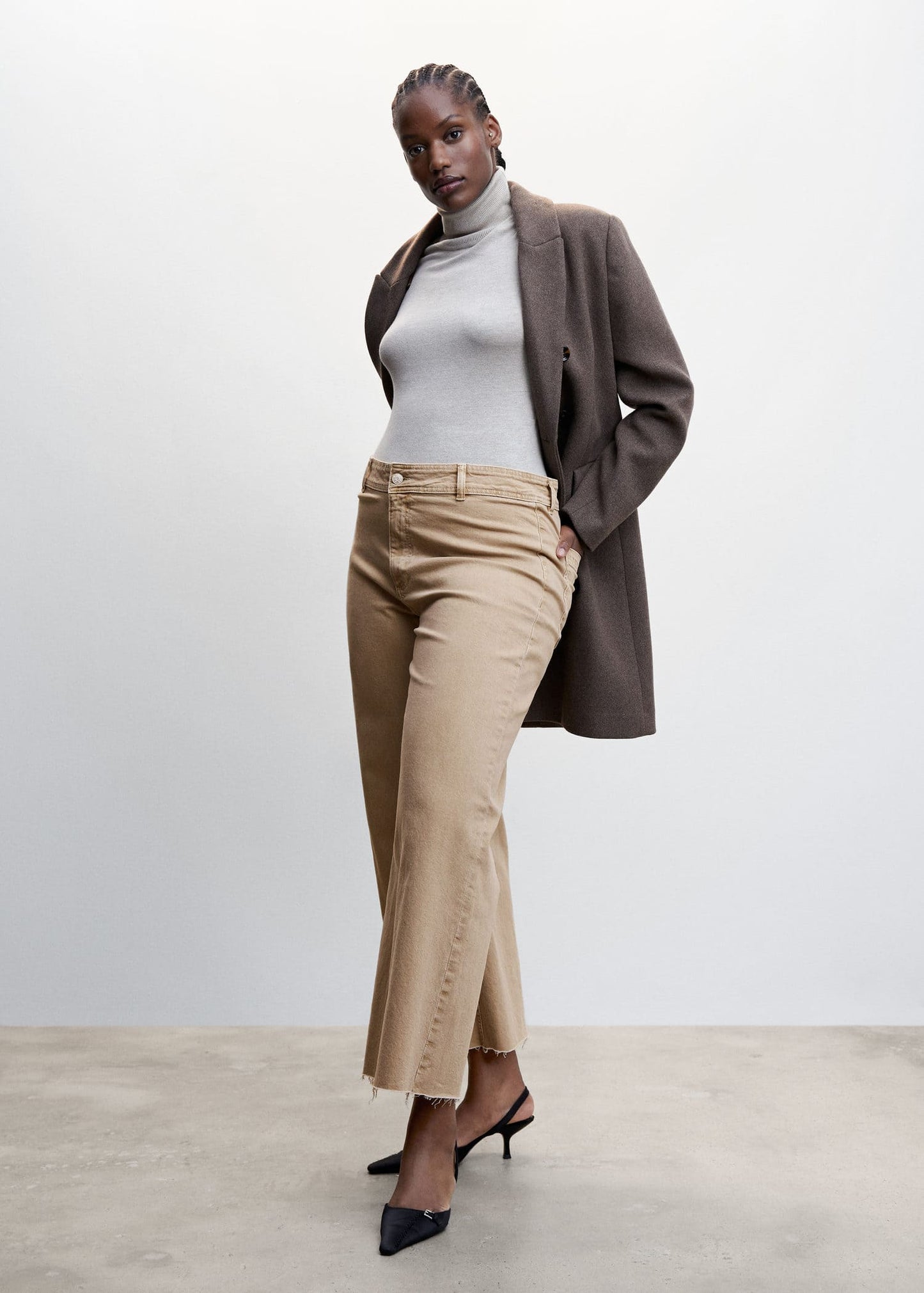 Jeans Tiro Alto Beige