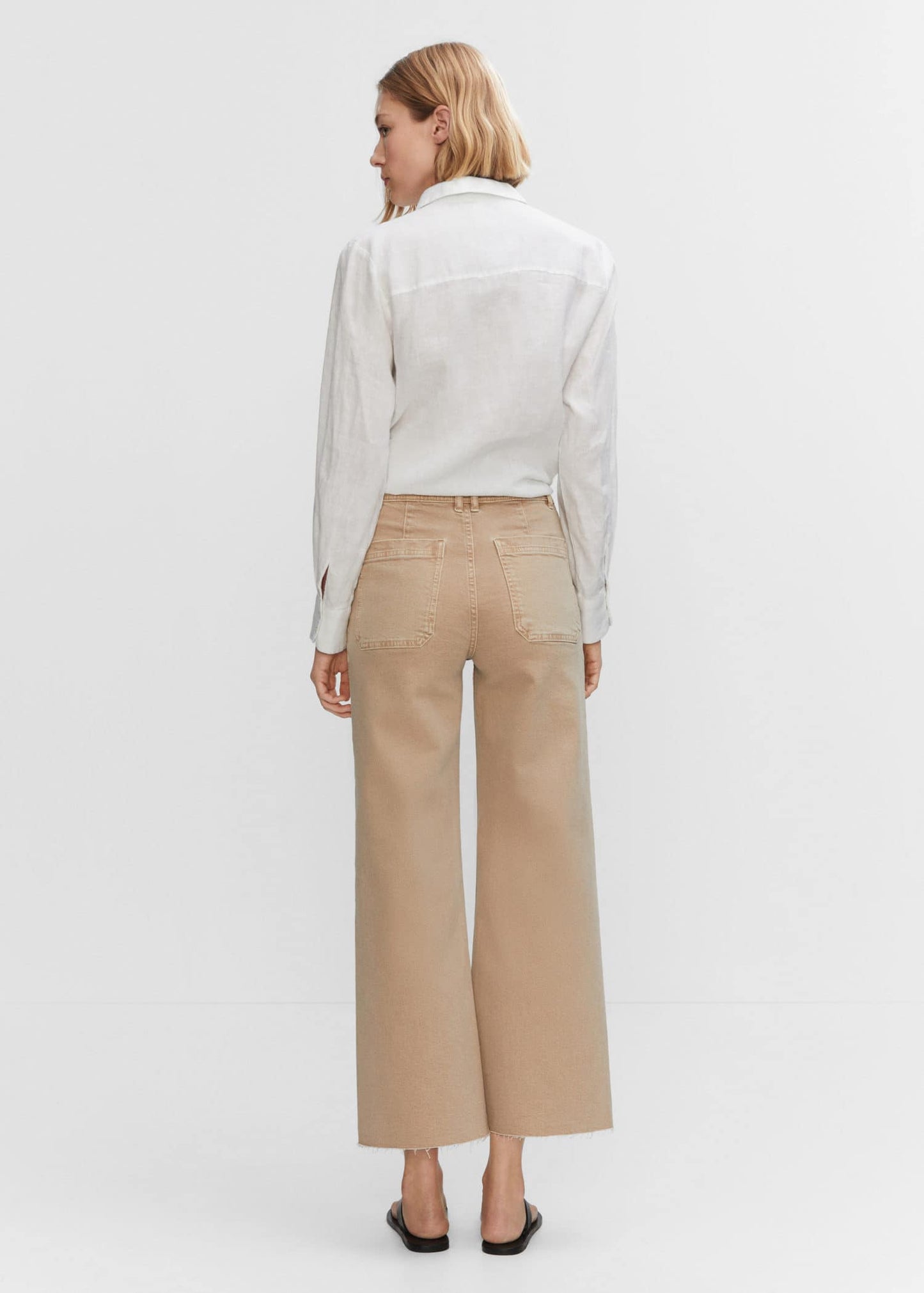 Jeans Tiro Alto Beige