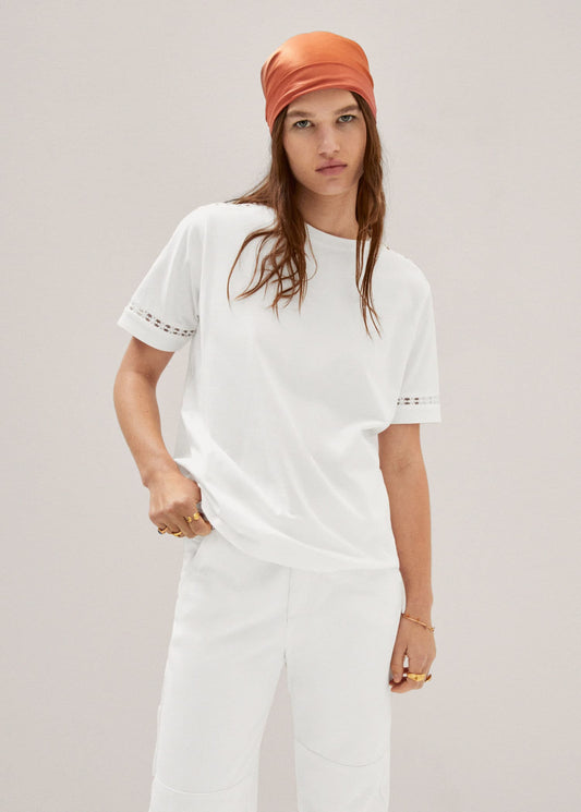 Camiseta Detalle Bordado Blanco
