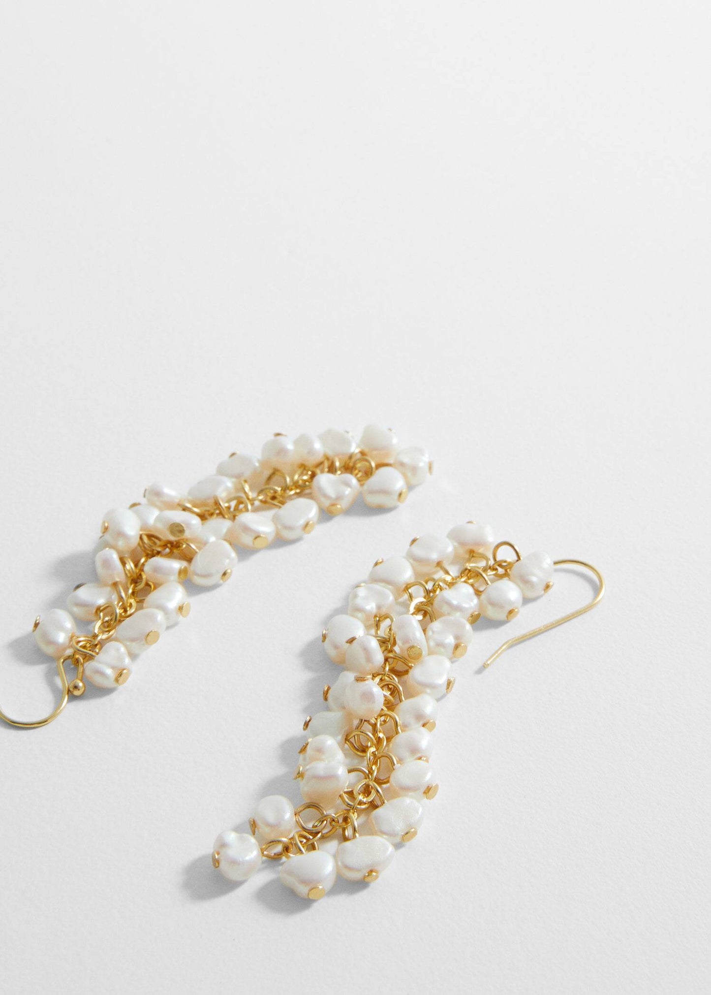 Pendientes Colgantes Blanco/Dorado
