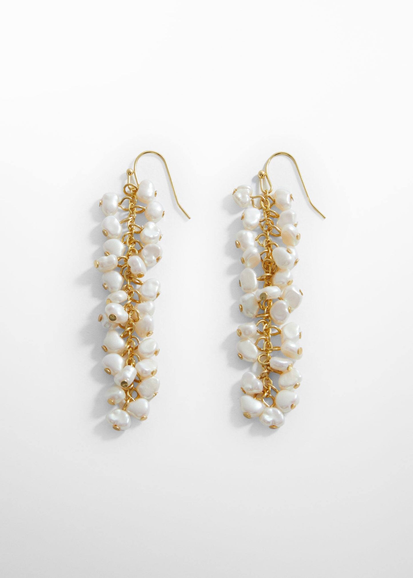 Pendientes Colgantes Blanco/Dorado