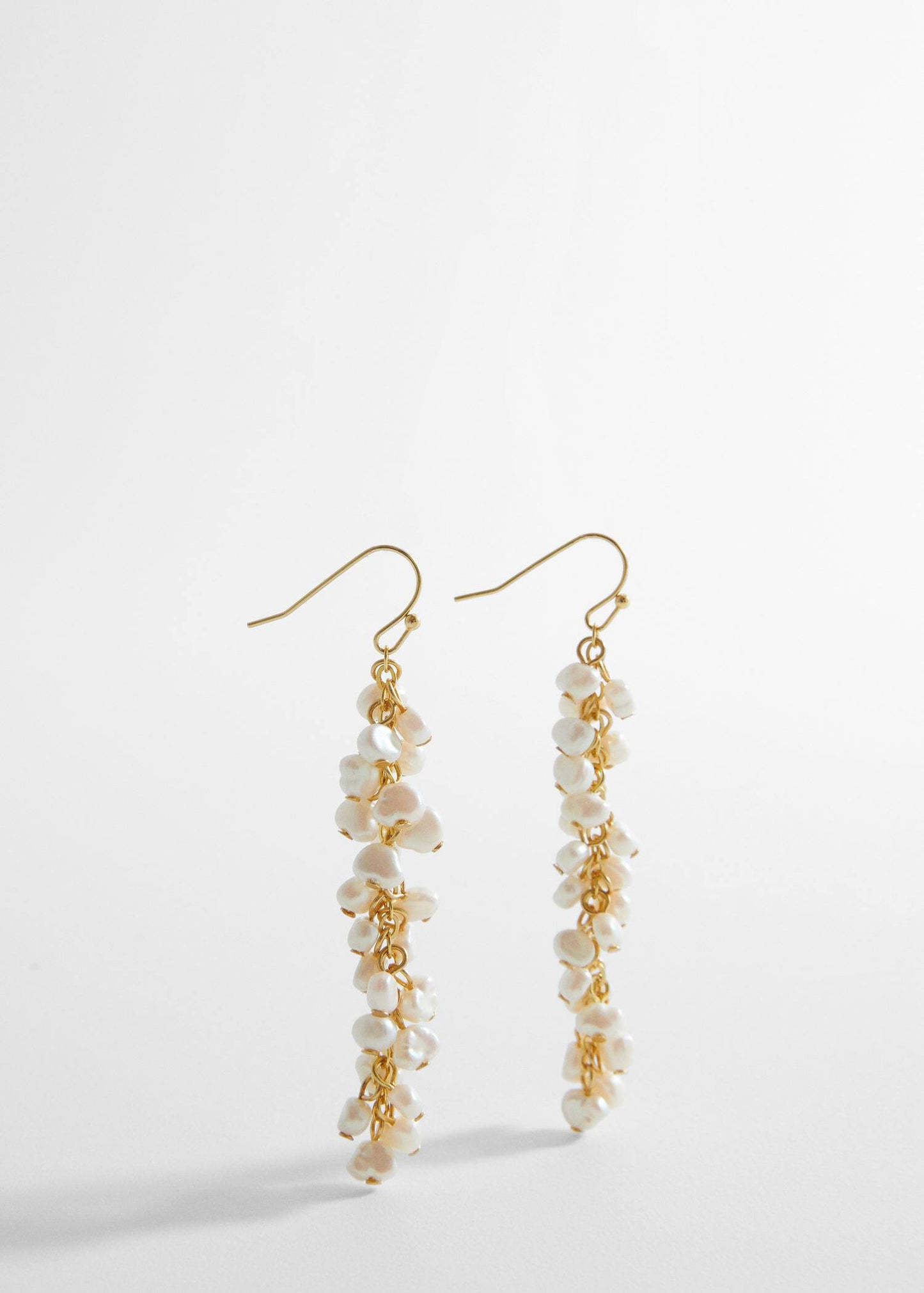 Pendientes Colgantes Blanco/Dorado
