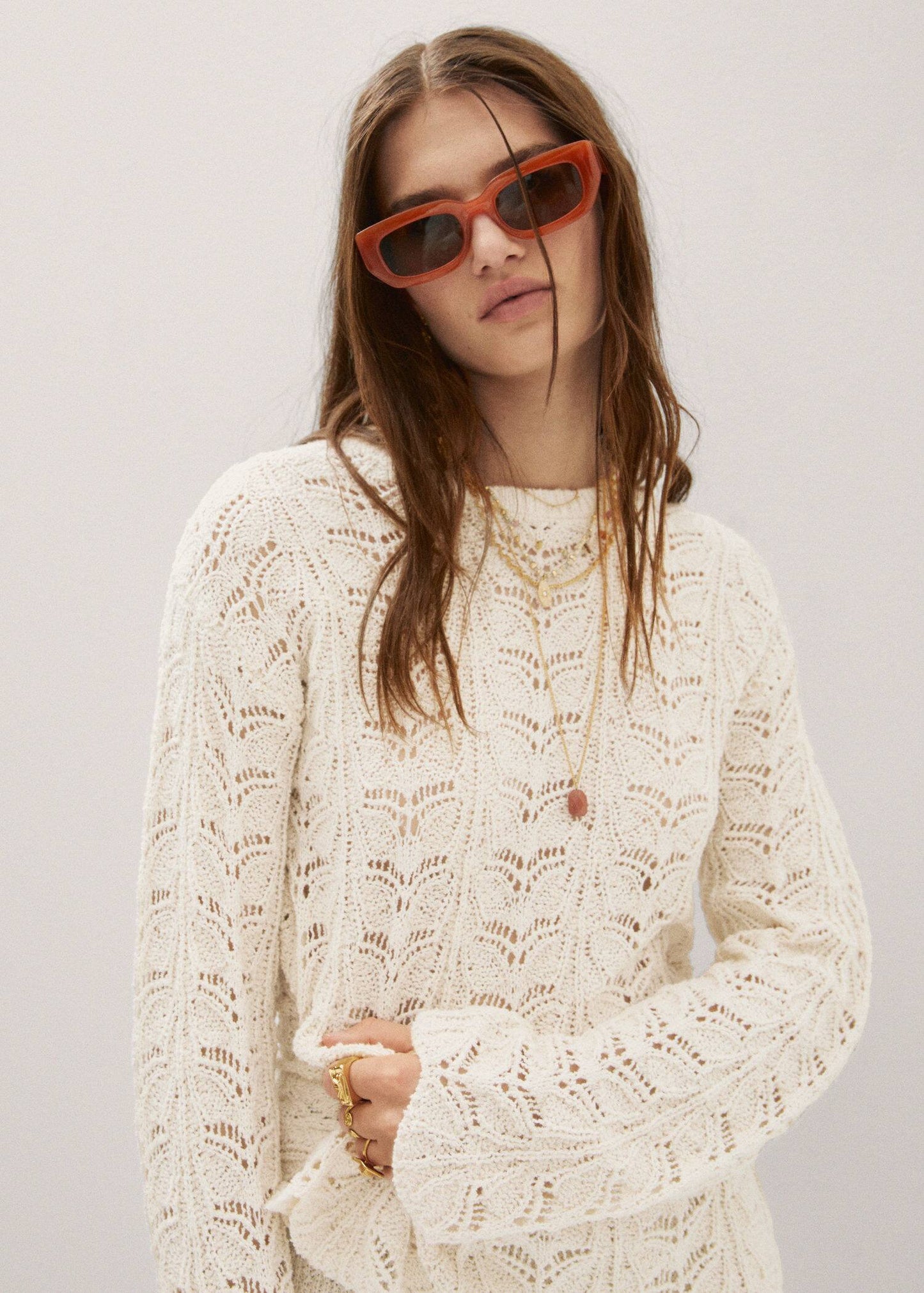 Sudadera Calado Blanco