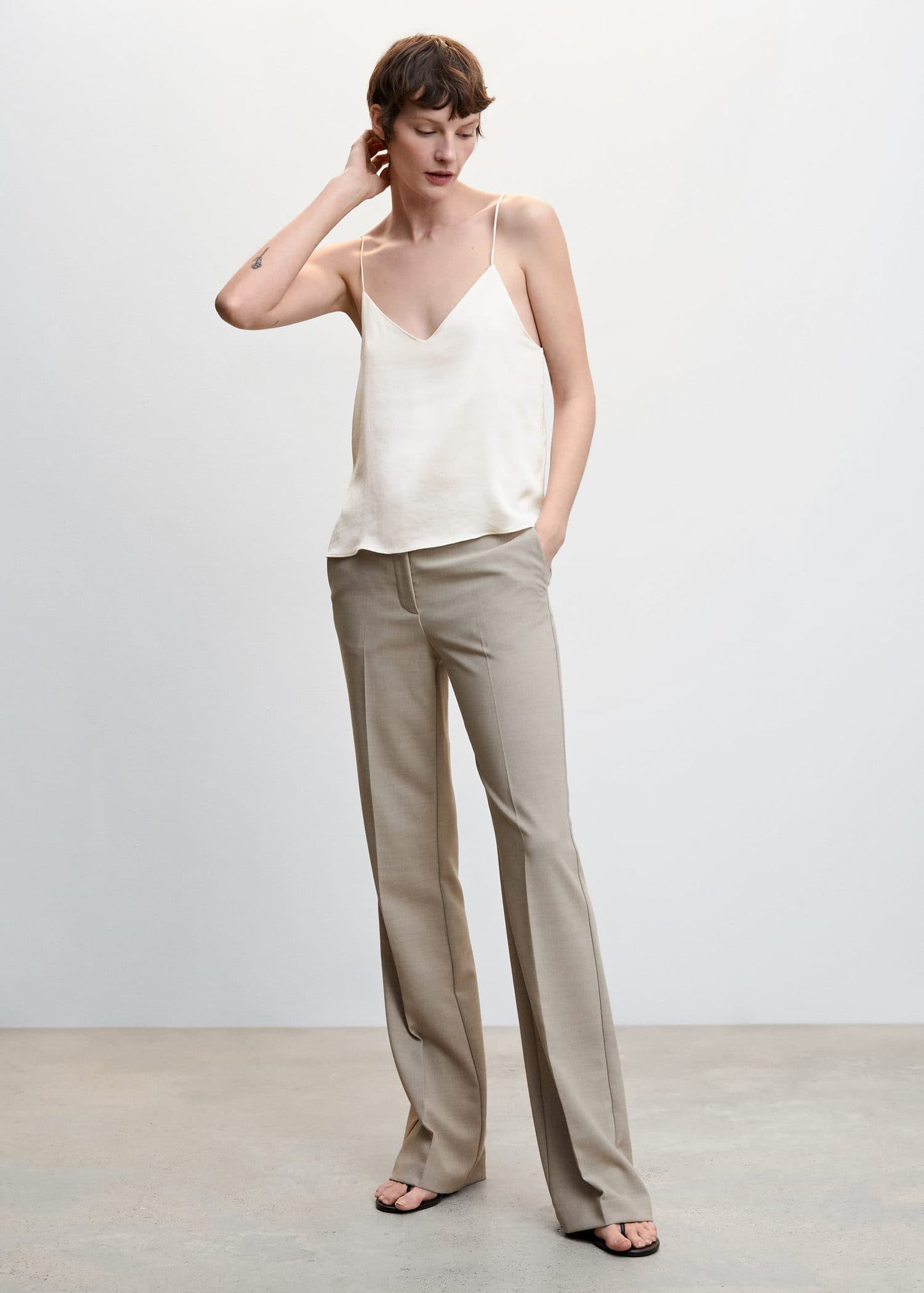 Top Tirantes Satinado Blanco