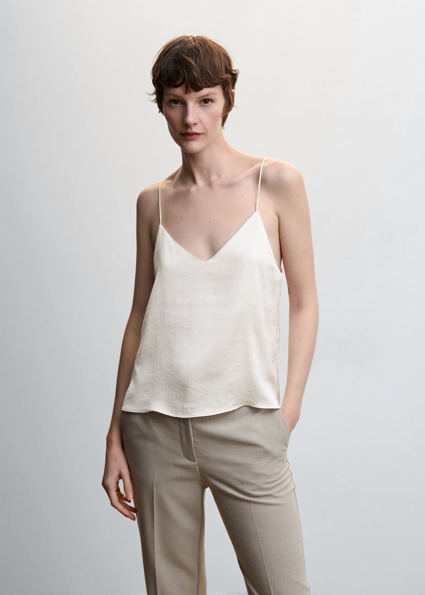 Top Tirantes Satinado Blanco
