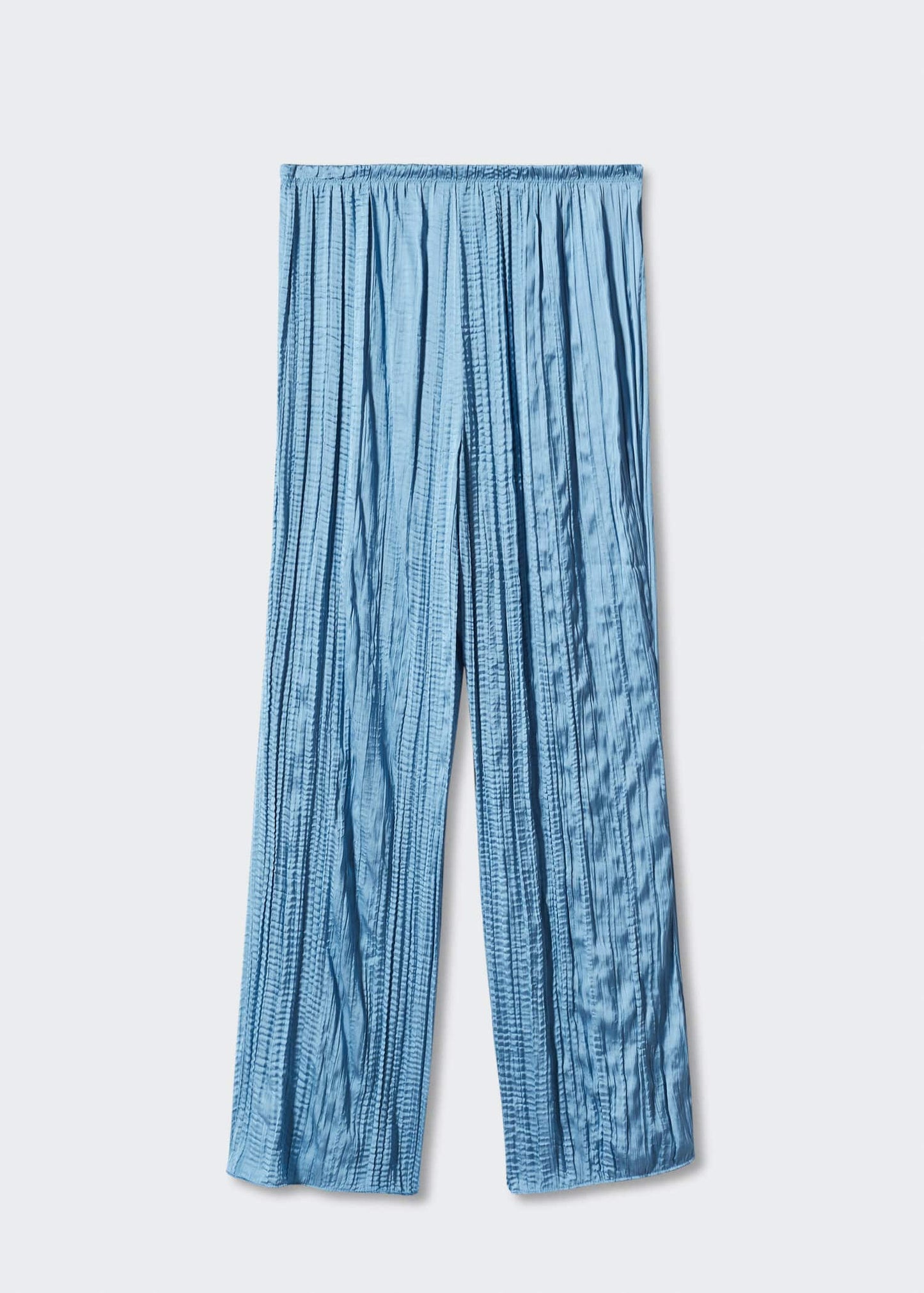 Pantalón Plisado Satinado Azul