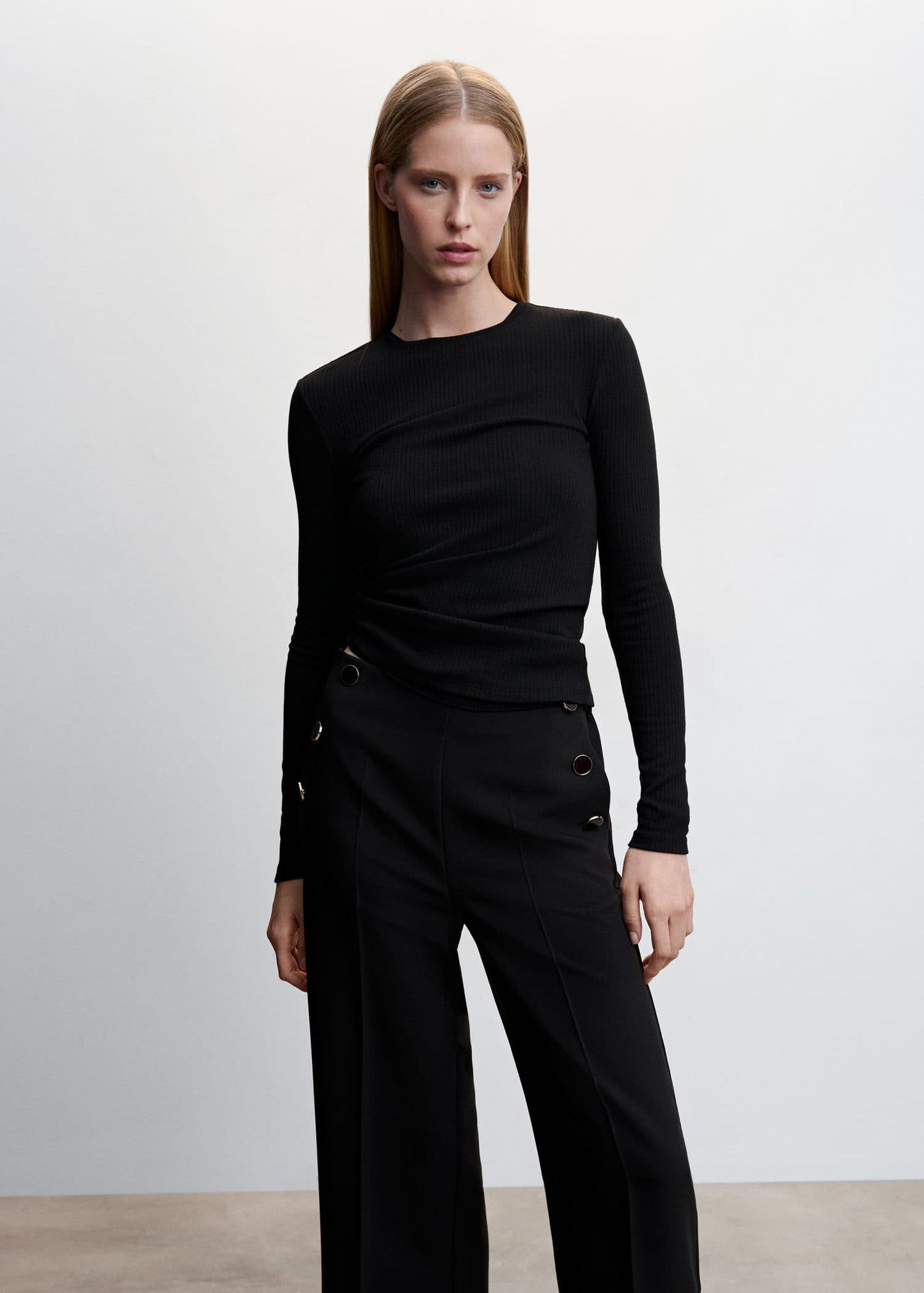 Pantalón Botones Negro