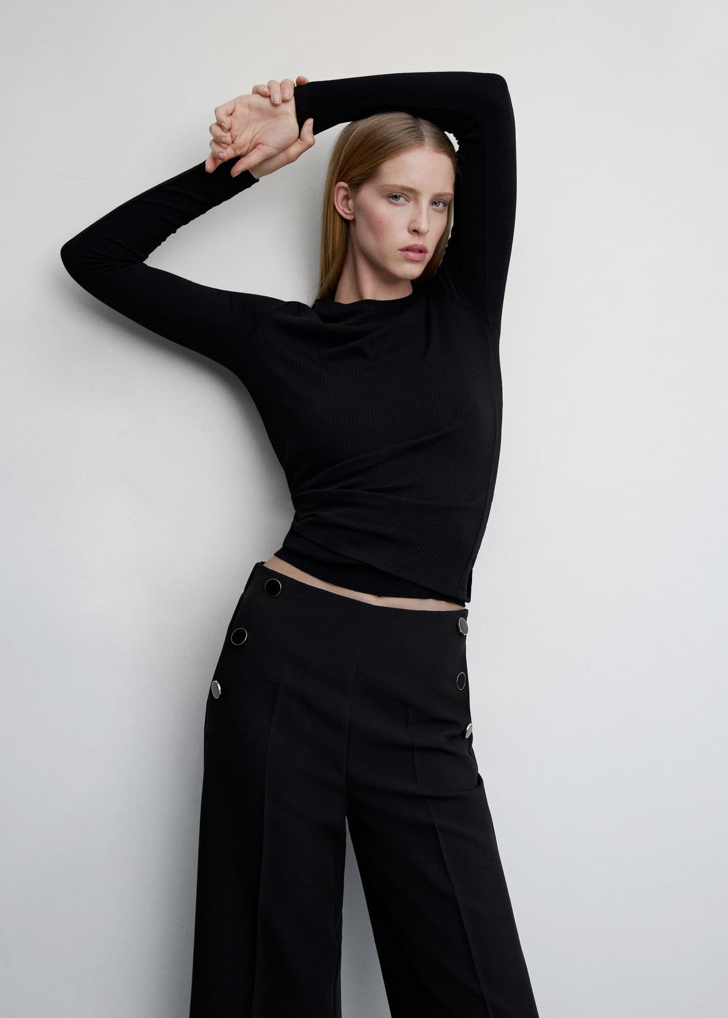 Pantalón Botones Negro