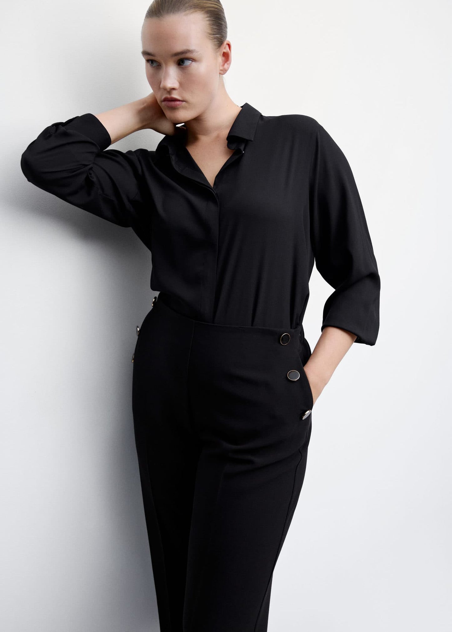 Pantalón Botones Negro