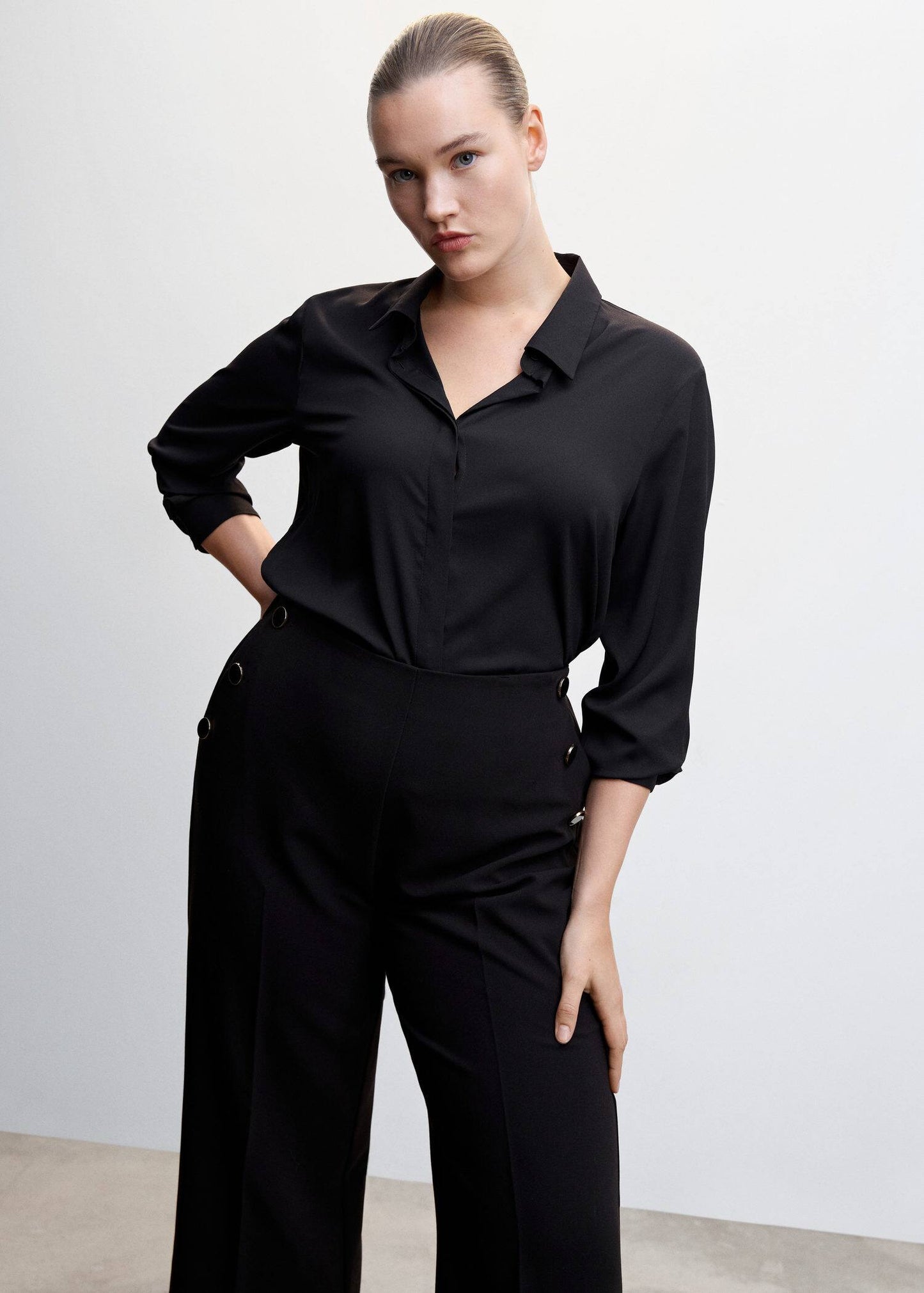 Pantalón Botones Negro
