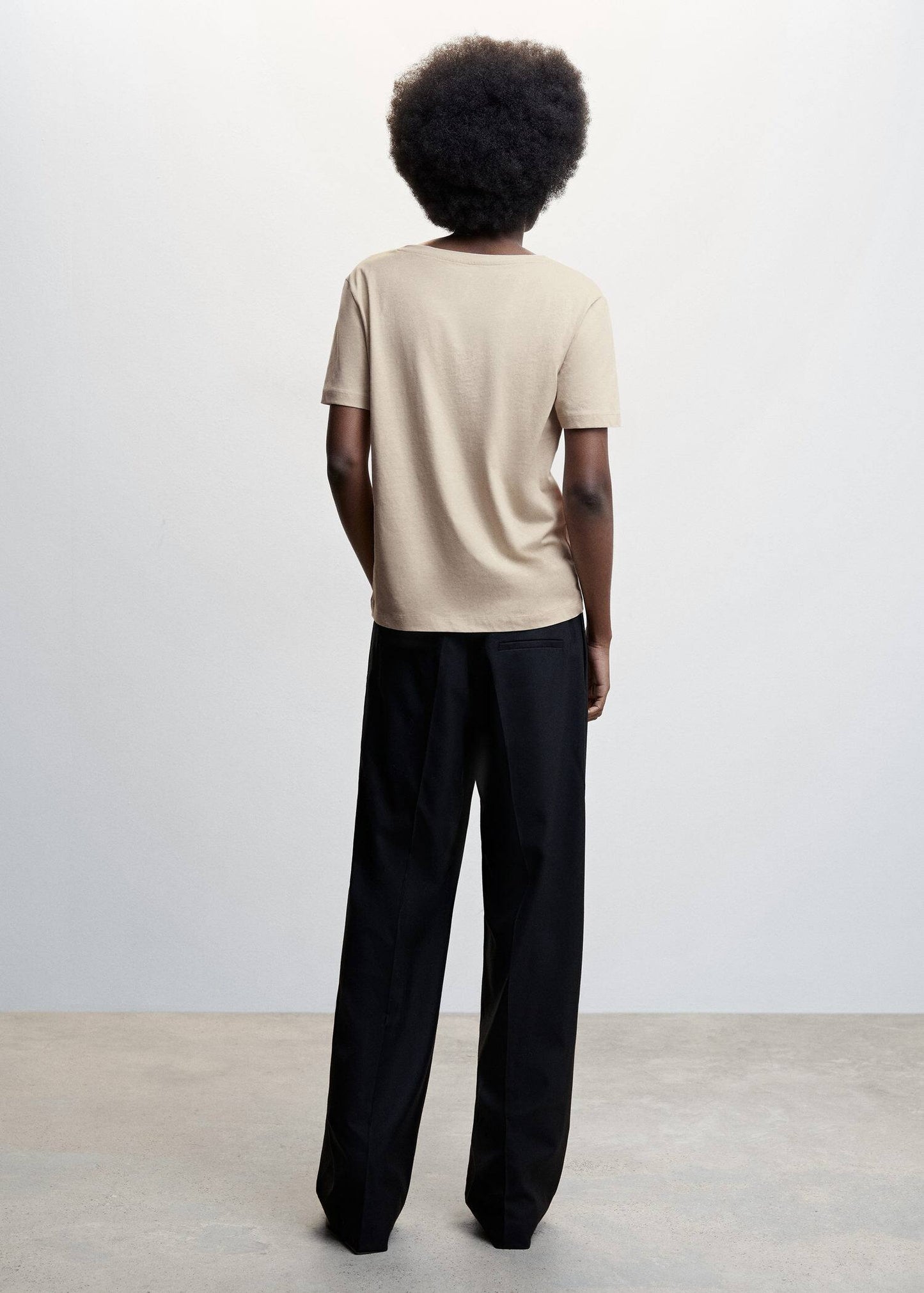 Camiseta Básica Algodón Beige