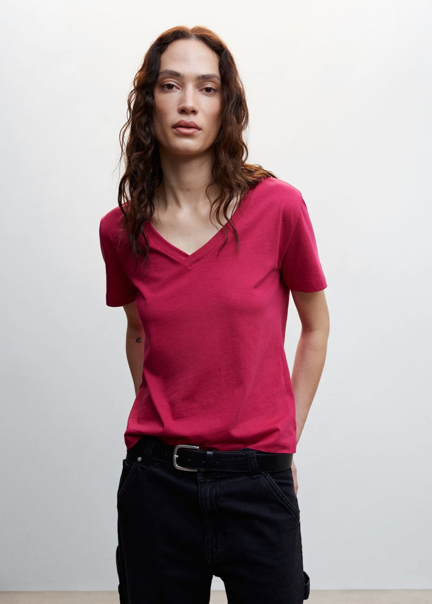 Camiseta Básica Algodón Rosa