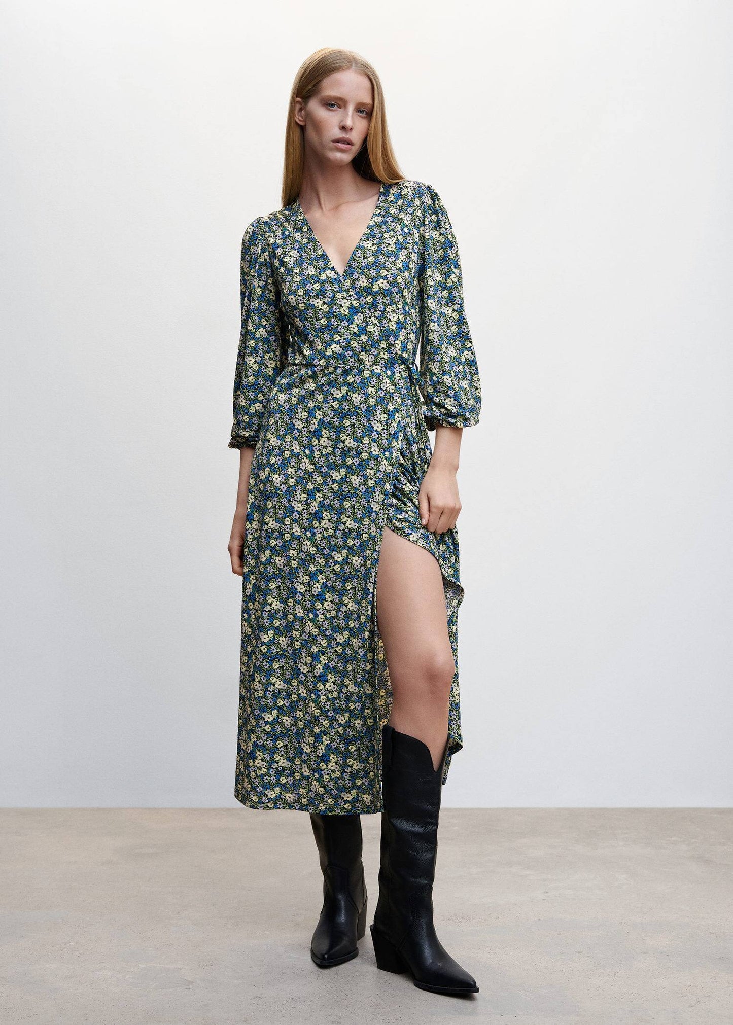 Vestido Estampado Abertura