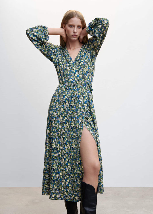 Vestido Estampado Abertura