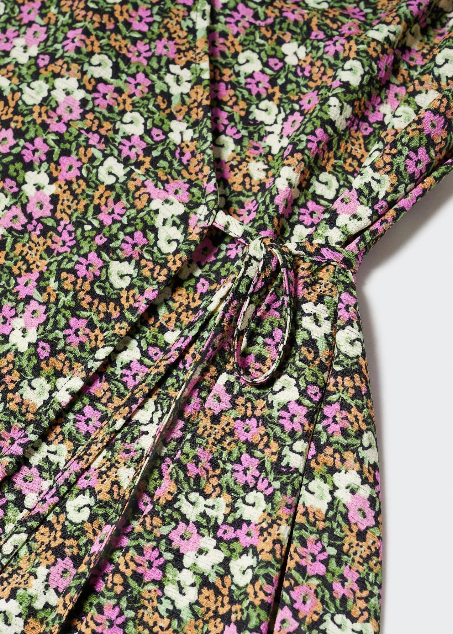 Vestido Estampado Abertura Rosa