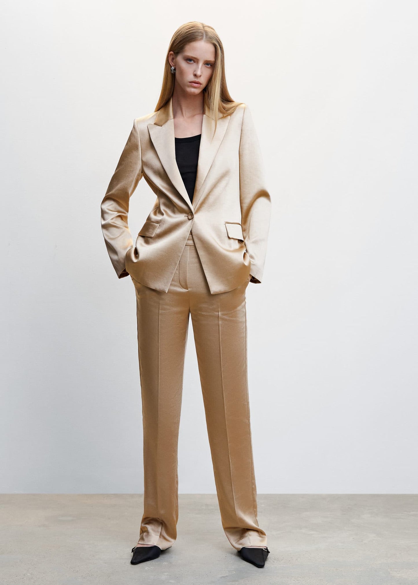 Blazer Satinado Beige