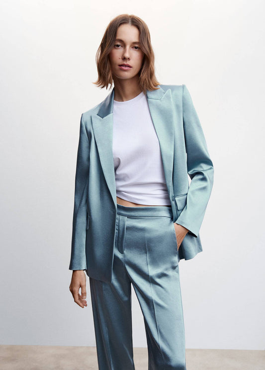 Blazer Satinado Azul