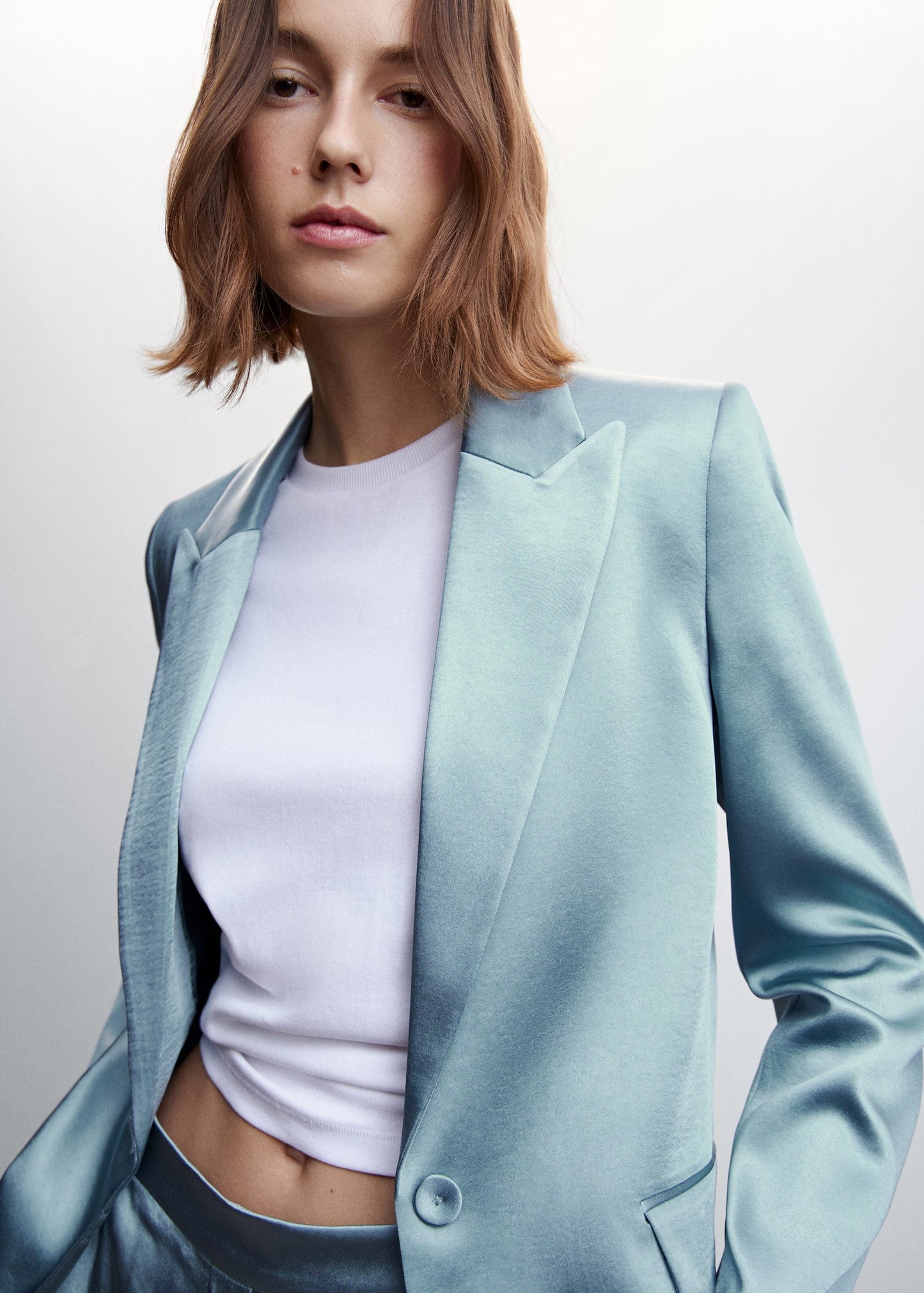 Blazer Satinado Azul